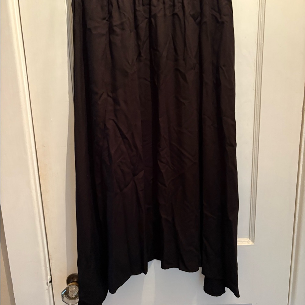 ALC Black Midi A-Line Skirt with High-Low Hem - Picture 5 of 5